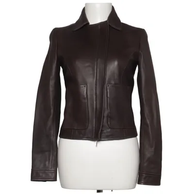 Leren jack (Bruin) van Massimo Dutti Leer, Polyester