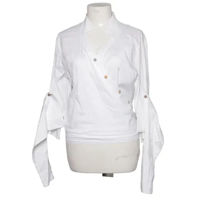 Wrap blouse (White) from Sarah Pacini Cotton, Elastane, Polyamide