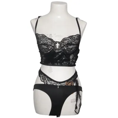 Underwear set (Black) from Romwe Elastane, Polyester