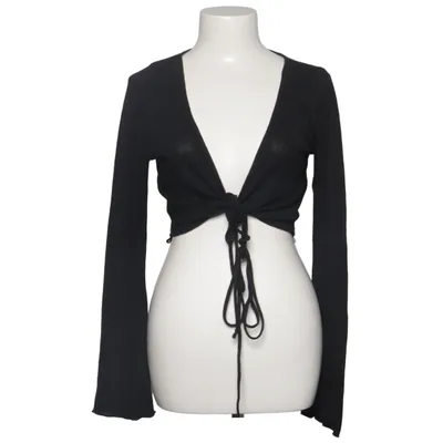 Wikkelblouse (Zwart) van Bershka Elastaan, Polyester, Viscose