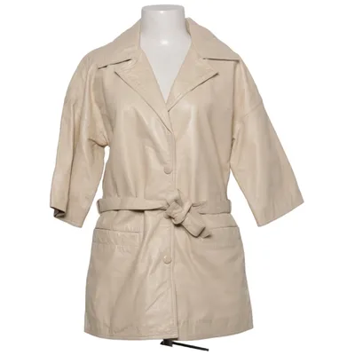 Leather coat (Beige) from Transmission Leather, Polyester