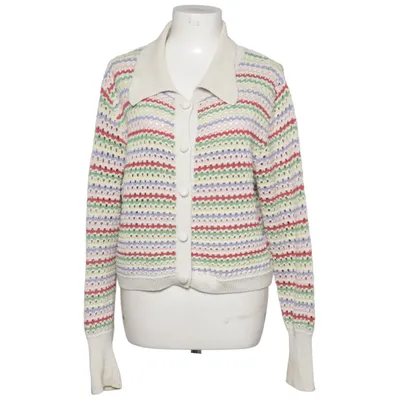 Cardigan (White, Multicolored) from Zara Cotton, Polyester, Viscose