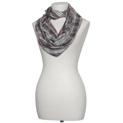 Infinity scarf (Gray, Pink, White) from s.Oliver Metallic fiber, Modal, Viscose