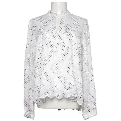 Blouse (Wit, Zilver) van Est'Seven Metallvezel, Modal, Polyester
