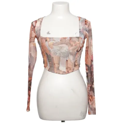 Top (Beige, Mehrfarbig) von Bershka Elasthan, Polyester