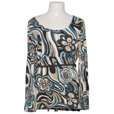 Slå-om bluse (Blå, Brun, Flerfarvet) fra X-Mail Bomuld, Elastan, Viscose