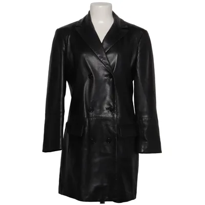 Leather coat (Black) from Strenesse Acetate, Leather, Viscose