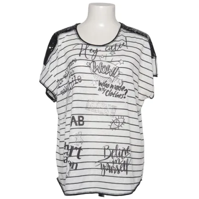 T-shirt (Blanc, Noir) de Fashion Highlight Polyester