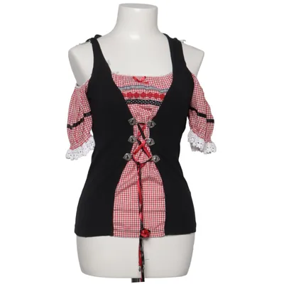 Dirndl blouse (Black, Red, White) from Laura Torelli Collection Cotton, Elastane, Polyester