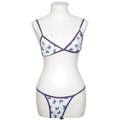 Bikini (Blauw, Wit, Lila) van Shein Elastaan, Polyester