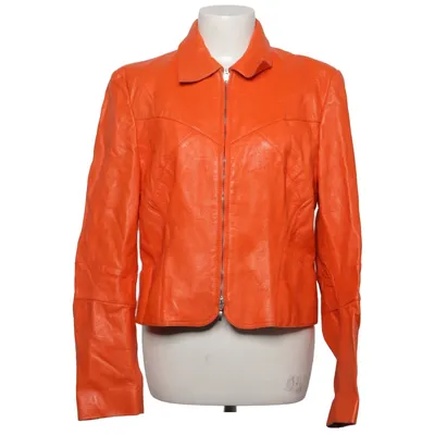 Läderjacka (Orange) från Walter Acetat, Skinn, Viskos