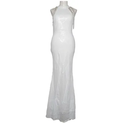 Aftonklänning (Vit) från Miss Ord Elastan, Polyester