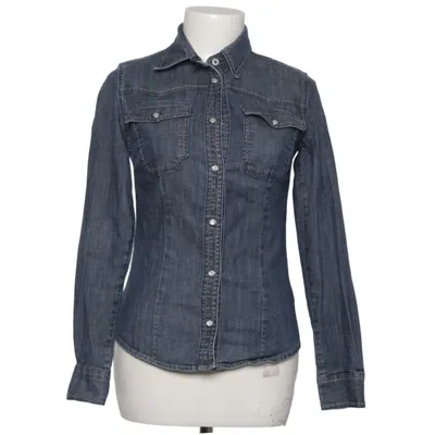Denim blouse (Blauw) van Heine Katoen, Elastaan