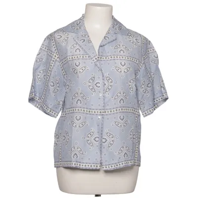 Short sleeve shirt (Blue, White) from Sandro Linen, Viscose