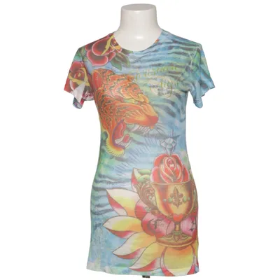 T-shirt (Bleu, Multicolore) de Christian Audigier Coton, Polyester