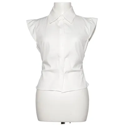 Short sleeve shirt (White) from Shein Elastane, Polyester