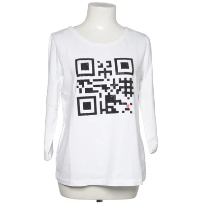 Langærmet t-shirt (Hvid, Sort) fra Margittes Bomuld, Elastan