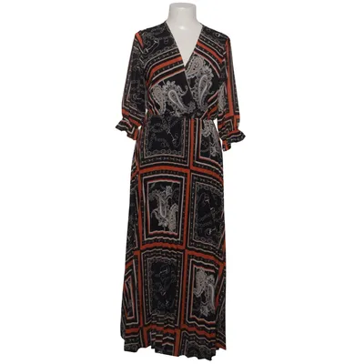 Robe longue (Noir, Orange, Blanc) de Charlotte Élasthane, Polyester, Viscose