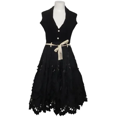Robe (Noir, Beige) de Tricot Chic Coton, Polyester, Laine