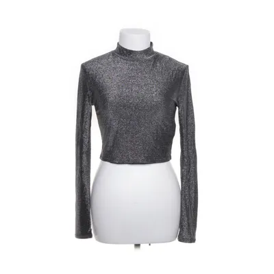 Crop top (Zwart, Zilver) van TW Elastaan, Metallvezel, Polyamide