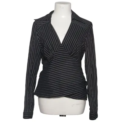 Slå-om bluse (Sort, Hvid) fra My Collection Bomuld, Elastan, Polyester