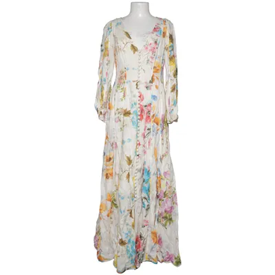 Robe longue (Blanc, Multicolore) de Zimmermann Coton, Lin