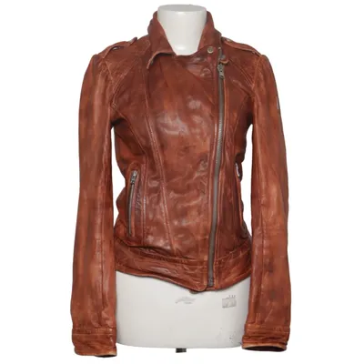 Bikerjacka (Brun) från Freaky Nation Bomull, Skinn, Polyester