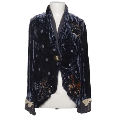 Veste (Bleu, Or) de Vercallo Acétate, Élasthane, Polyamide, Soie, Viscose
