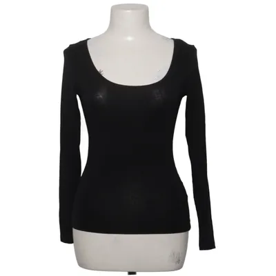 Langærmet t-shirt (Sort) fra H&M Bomuld, Elastan