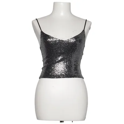 Crop top (Sort, Sølv) fra Stradivarius Elastan, Polyester