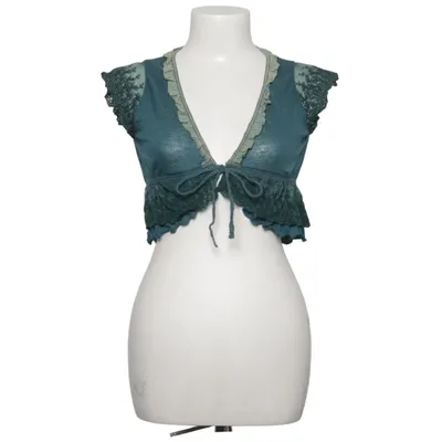 Slå-om top (Grøn) fra Michel Klein Bomuld, Linned, Nylon, Polyester, Viscose