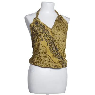 Halterneck top (Gul, Sort) fra Sisley Viscose
