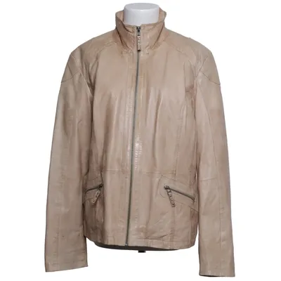 Leren jack (Beige) van Saki Collection Leer