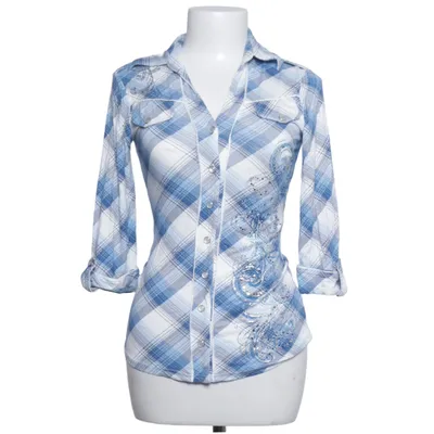 Flannel shirt (Blue, White) from Jane Norman Elastane, Viscose
