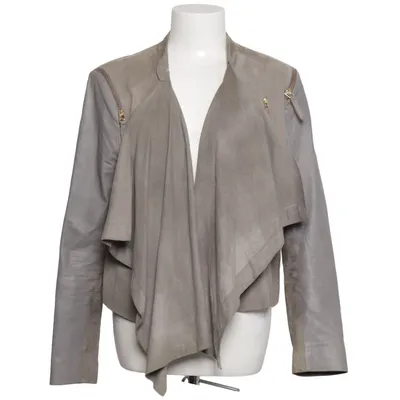 Läderjacka (Grå) från DAY Birger et Mikkelsen Polyester, Viskos, Skinn