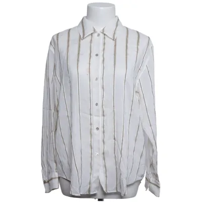 Shirt (White, Brown) from Massimo Dutti Polyester, Silk, Viscose