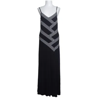 Maxikjole (Sort, Hvid) fra Tia Elastan, Viscose