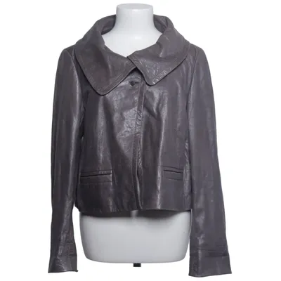 Leather jacket (Gray) from Laurel Acetate, Leather, Viscose