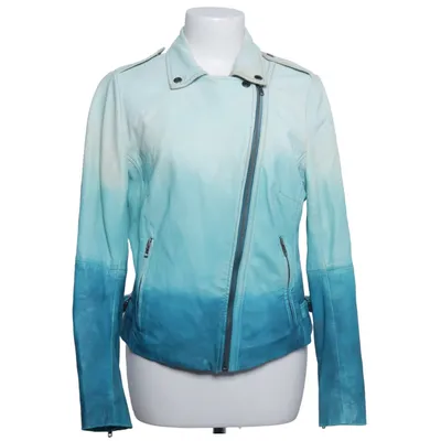 Biker jacket (Blue, White) from Muubaa Cotton, Leather, Polyester