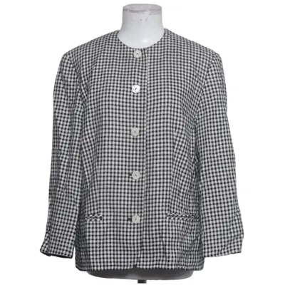 Blazer (Sort, Hvid) fra ABA Silke, Viscose, Uld