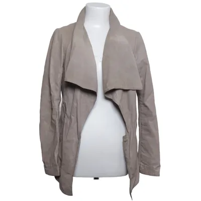 Jacket (Beige) from AllSaints Spitalfields Cotton, Leather, Viscose