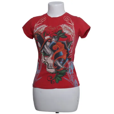 T-shirt (Red, Multicolored) from Christian Audigier Cotton, Elastane