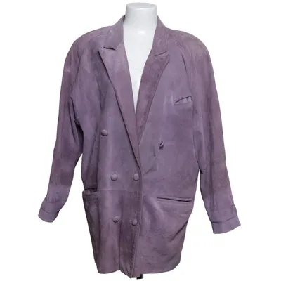 Leather blazer (Purple) Leather, Polyester