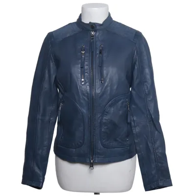 Leather jacket (Blue) from Street One Cotton, Leather