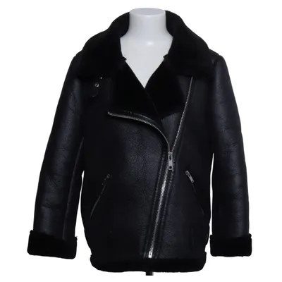 Veste en peau de mouton retournée (Noir) de 24Colours Polyester