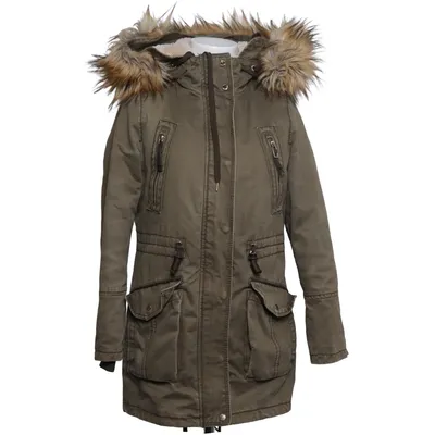 Parka (Green) from Bershka_BSKGIRL Cotton, Elastane, Polyester