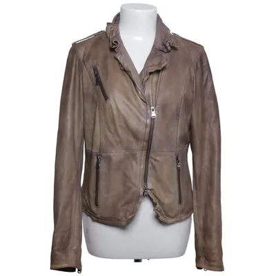 Veste de motard (Marron) de Crisca Cuir, Polyester