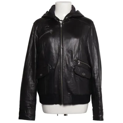 Läderjacka (Svart) från Morena Bomull, Skinn, Polyester