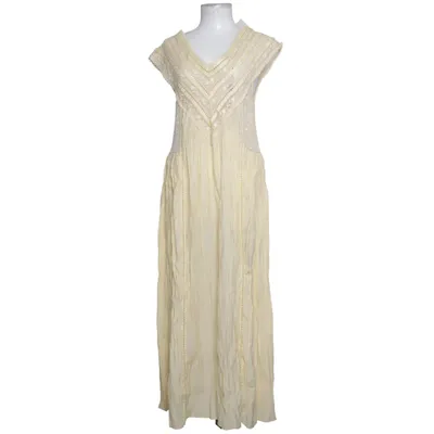 Maxikleid (Gelb) von Zara Baumwolle, Polyamid, Polyester