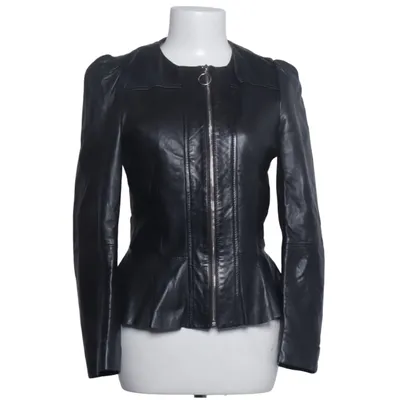 Leather jacket (Black) from Mango Leather, Polyester